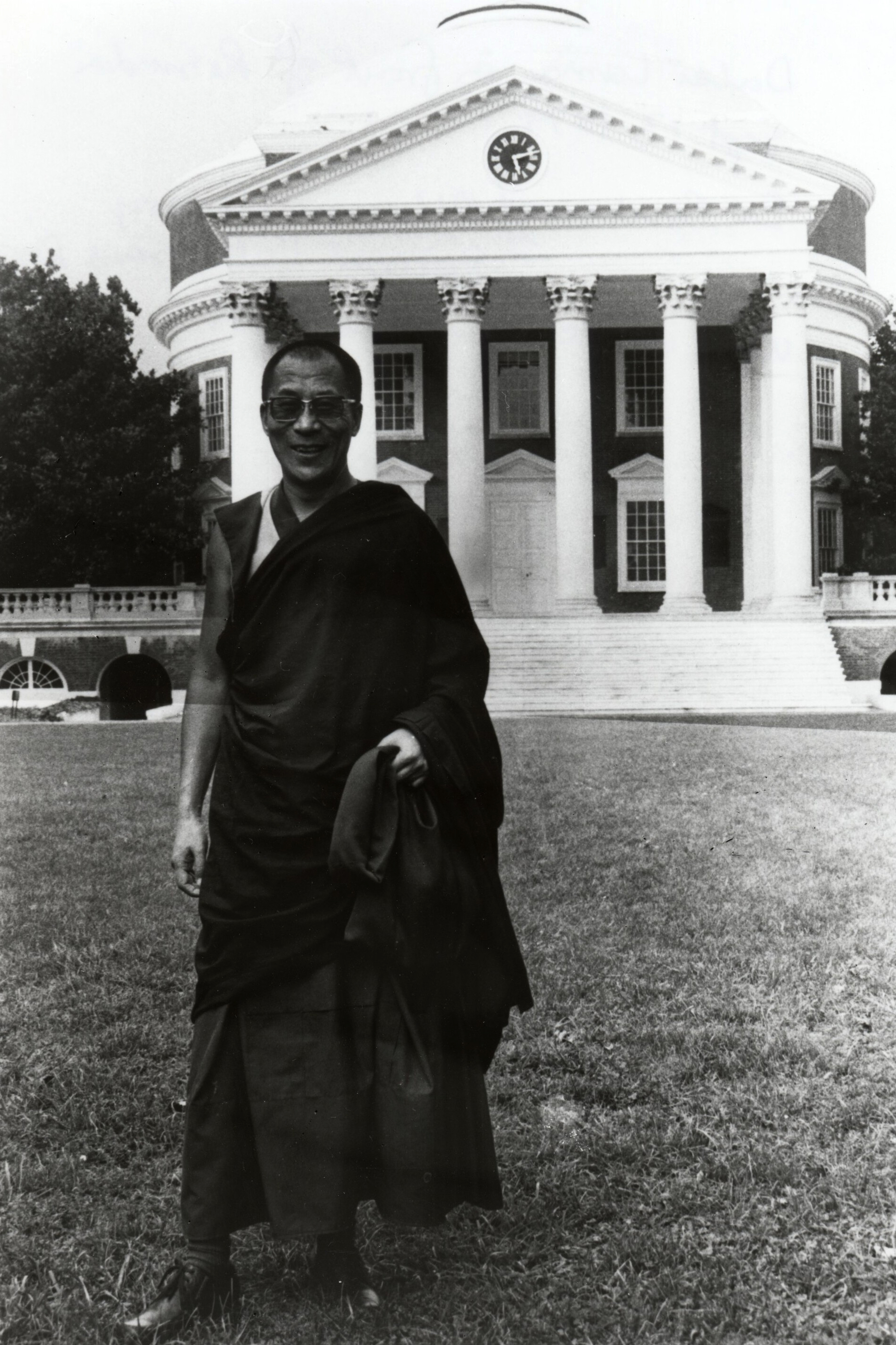 About CD (Chris Dolezalek) - Meeting the Dalai Lama during a visit to Grounds in 1979. (Image courtesy Albert and Shirley Small Special Collections Library)