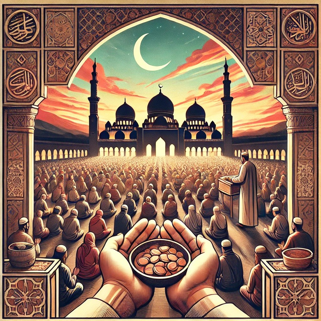 Islamic teachings, emphasizing the collective journey of the Ummah (global community). The image depicts a serene sc
