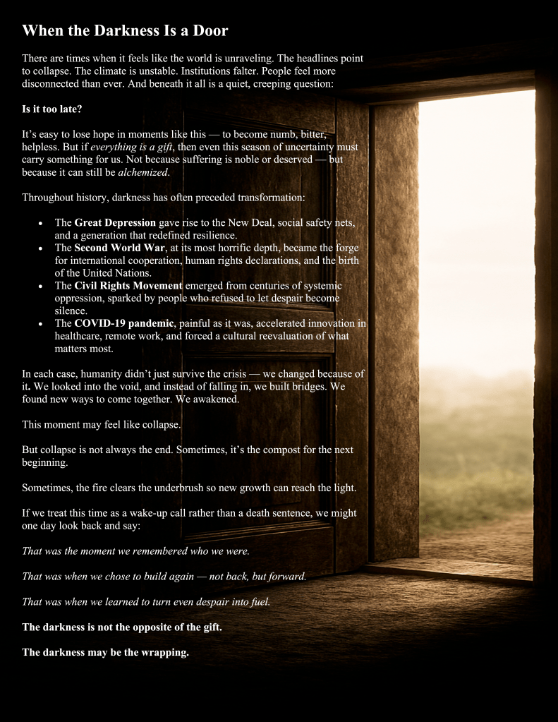 When the Darkness Is a Door